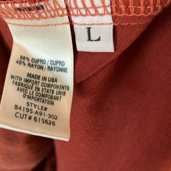 Anthropologie size large rayon blend button down top.  Rust color. - Picture 3 of 6